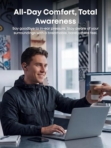 soundcore V40i by Anker, Open-Ear Earbuds, Clear Design, Lidless Case, 4 Adjustable Positions for Every Ear Size, Richer Bass, IP55, 21H Playtime, AI Clear Calls, Bluetooth 5.4, App Control