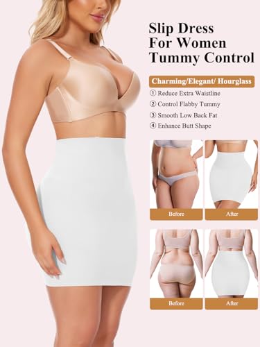 Image of JOYSHAPER Shapewear Slip for Under Dresses Half Slip Tummy Control Dress Skirt Slip Body Shaper