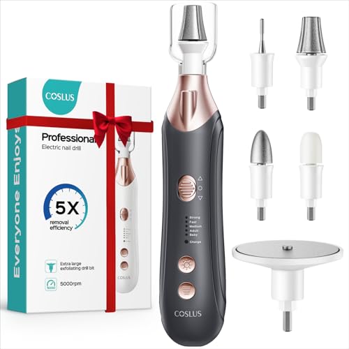 COSLUS C43 Professional Manicure Pedicure Kit, 5-in-1 Electric Nail File for Toenail Hand Feet -...