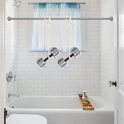 Teeck Shower Curtain Rod, 40-73 Inch Adjustable Tension Spring, Shower Curtain Rod Tension, Premium Stainless Steel, Anti-Slip, No Drilling, No Rust, For Bathroom, Silver #TOP1