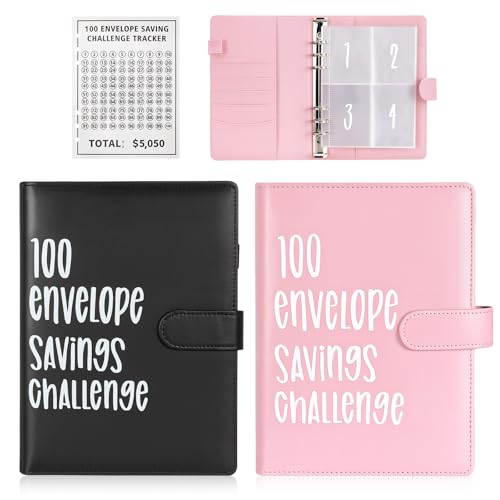Yuanan 2 PCS 100 Envelope Savings Challenge, Money Saver Binder