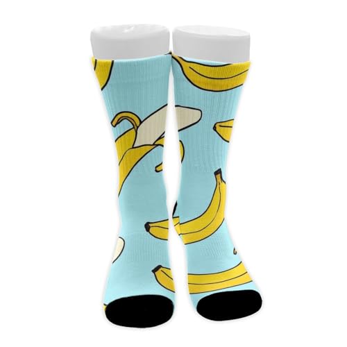 CWECVWE Boy's Classic Polyester Socks, Fashion Dress Decor Socks, Moisture Wicking Socks, Sports Running Socks Compatible with Banana