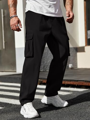 Image of Leriya Fashion Men's Cargo Pants | 4 Pocket Cotton Cargo Joggers for Men | Loose Fit Stylish Pant with Pockets | Casual Baggy Trousers & Streetwear Lower
