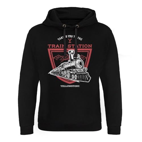 Sweat à capuche noir Yellowstone Train Station hoodie série TV homme