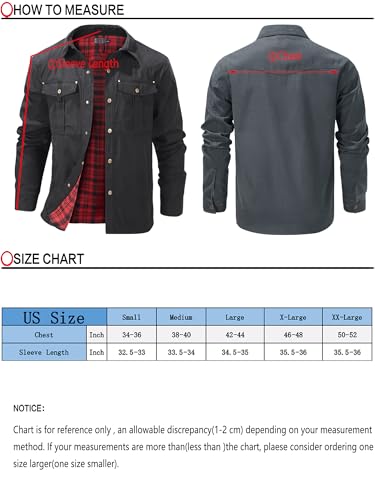 Mr.Stream Men's Lightweight Long Sleeved Snap Plaid Western Work Flannel Lined Shirts Jackets - Image 5