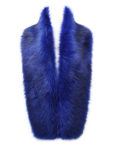 Changuan Faux Fur Scarf Collar Womens Winter Neck Warmer Faux Fur Shawl Wrap Shrug Royal Blue 125cm