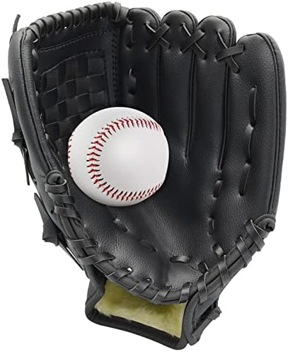 Baseball Glove and Ball, Baseball Mitt, Softball Glove 9.5''-12.5'' for Kids Youth Adult Training and Beginner, Softball Mitt Left Hand Glove, Right Hand Throw