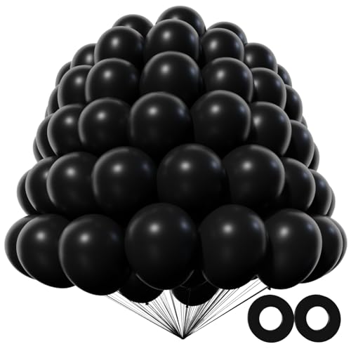 KAWKALSH 200pcs Black Balloons 5 Inch, Small Mini Latex Balloons for Party Birthday Baby Shower Anniversary Festival Arch Garland Decoration by KAWKALSH - Used condition - US$7.12