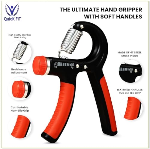 Image of Quick Fit Fitness Combo of 11-in-1 Resistance Bands Set & Hand Gripper for Workout