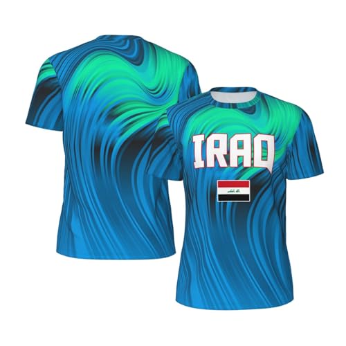 DABOYOZHZH Iraq Flag Cool Iraqans (50) Sports Jersey Mesh T-Shirt 3D Print for Running Cycling Soccer Tennis Fitness Climbing Shirts