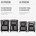 Aerotrunk Compression Packing Cubes for Travel - Luggage Organizer Bags - Double Zipper Packing Cubes for Suitcases (6-Pack, Black)