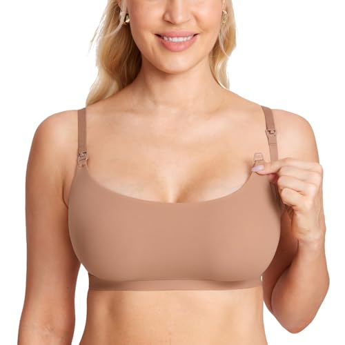 Image of MOMANDA Inbarely Seamless Nursing Bras for Breastfeeding Soft Unlined Maternity Bralettes for Pregnancy and Postpartum