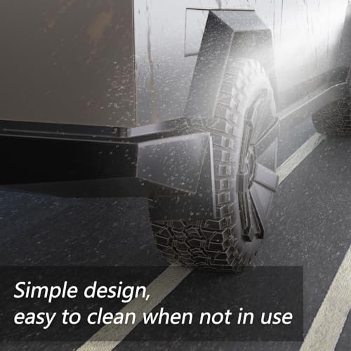 Image of Cybertruck-Specific Mud Splash Guard - for Tesla Cybertruck General Tire Mudguard of Tool-Less Accessories - Plastics 4PCS - Front H13.78x10.63 - Rear H14.96xW11.81 Inch