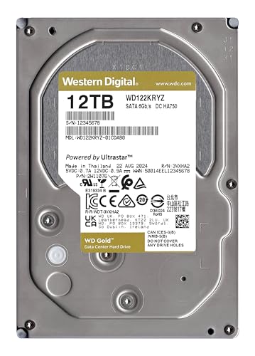 Western Digital Gold WD122KRYZ disque dur 12 To 7200 trmin 512 Mo 3.5 Série ATA III Neuf - vue 8