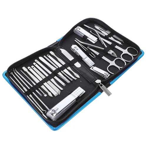 Healifty Set de Manicura y Pedicura de 26 Piezas Color Negro Herramientas Profesionales Cuidado de Uñas Compacto y Portátil Kit Completo para Uso Doméstico Viaje