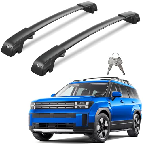Wonderdriver 220lbs Lockable Roof Rack Cross Bars Compatible with 2024 2025 2026 Hyundai Santa Fe & Santa Fe Hybrid (Not for SE), Heavy Duty Aluminum Roof Rails Crossbars Canoe Black Rooftop Cargo