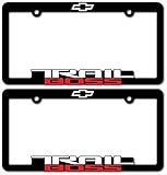 Lolosale 2PCS Trail BOSS License Plate Tag Frame Cover Holder Racing Sport Rust-Free for Chevy-Plast
