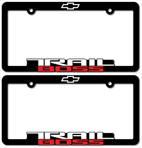 Lolosale 2Pcs Trail Boss License Plate Tag Frame Cover Holder Racing Sport Rust-Free For Chevy-Plastic #TOP5