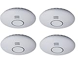 Smartwares RM174RF/4 4 x vernetztbare Funkrauchmelder/Brandmelder gepüft nach DIN EN14604, koppelbar/verlinkbar und erweiterbar, 4 Stück