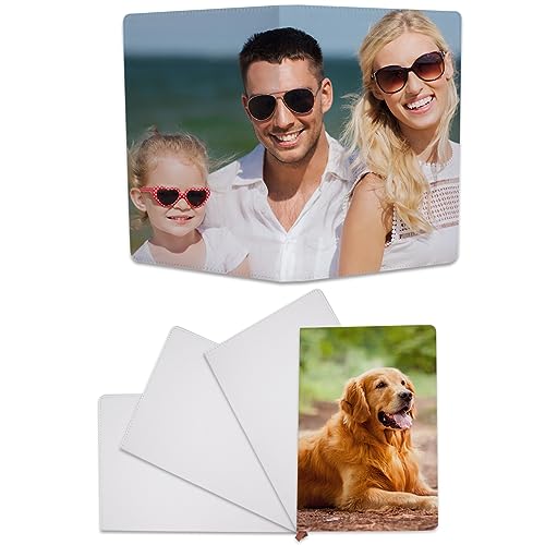 Cahier vierge A5 en simili cuir élégant pour sublimation et dessin lot de 4