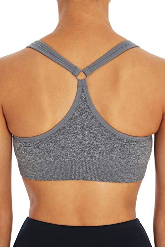 Image of Marika Women's Johanna Molded Cup Seamless Sports Bra, Heather Charcoal, Large