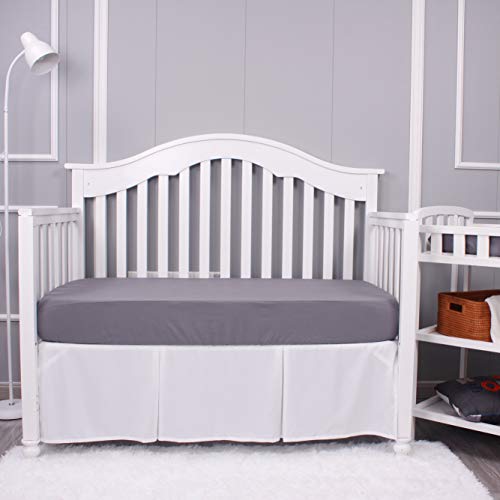 Belsden 3 Pack Soft Waterproof Crib Sheets, Wipeable Machine Washable Crib And Toddler Mattress Pad Cover, Fitted Microfiber Baby Boy Sheets Set, 28’’X 52’’, Light Grey & Dark Grey & Black #TOP2