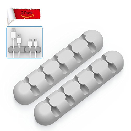 AIFFECT Desk Wire Holder, Desktop Cable Organizers, Wire Management, Cord Organizer,Cable Holder Desk,Wire Holder for Desk,Cord Management System for TV PC Laptop home and office – Gray，2pack