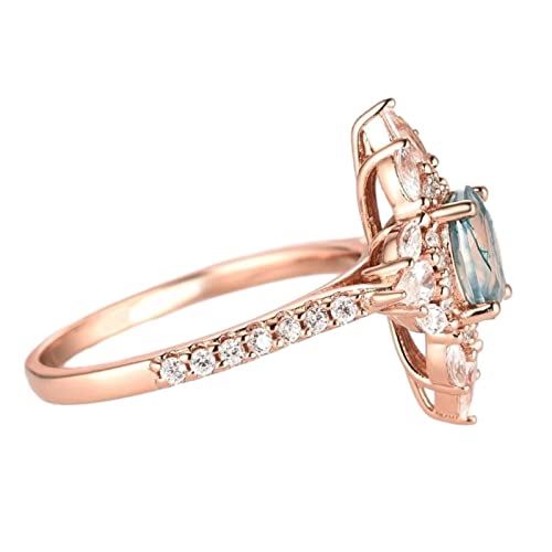 1.5 ct Oval Natural Moss Agate Engagement Ring 10K 14K 18K Rose Gold Promise Ring Women Moissanite Wedding Ring2