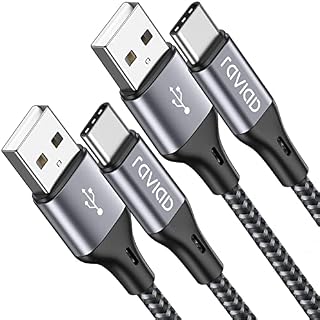 RAVIAD USB C Charger Cable [2Pack 3.3ft/1M], USB C Cable Nylon Braided Type C Fast Charging Cable for Samsung Galaxy S21 S20 S10 S9 A13 A21s A41 A51 A71 A20e, Mi, Google Pixel, HUAWEI, OnePlus, Sony