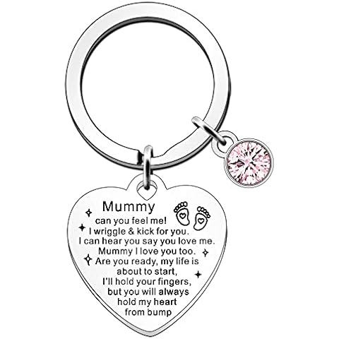 JETTOP Mummy to be Gifts Mum to Be Gifts New Mom Gifts First Mothers Day Present Keyring Love from Bump Cover