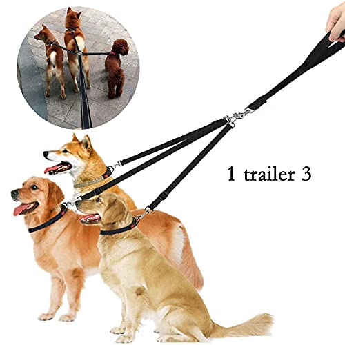 LANGING 3 In 1 Dog 3 Way Leads With Soft Padded Handle No Tangle Dogs Coupler Leash Pet Triple Detachable - Image 4
