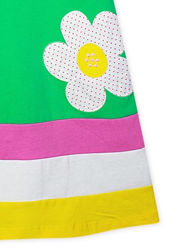 Image of HILEELANG Toddler Girl Cotton Casual Dress Summer Short Sleeve Basic Tunic Playwear Shirt Dresses