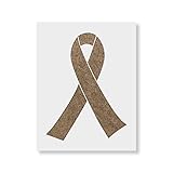 Breast Cancer Ribbon Stencil - Reusable Stencils for Painting - Mylar Stencil for DIY Projects and Crafts