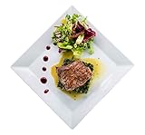Moderna forma cuadrada, universal y multifuncional, porcelana dura de calidad profesional (gastronomía y catering).