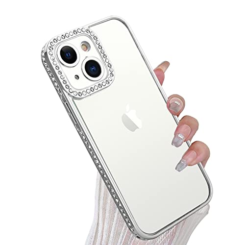 Kanghar Case Compatible With Iphone 13 Pro Soft Tpu Luxury Plating Shiny Crystal Rhinestone Diamond Bumper Clear Protective Case For Iphone 13 Pro 6.1 Inch #TOP11
