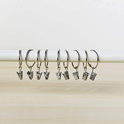 Clipe de cortina Maserfaliw 12 peças de metal para cortina de chuveiro anéis abertos para banheiro d