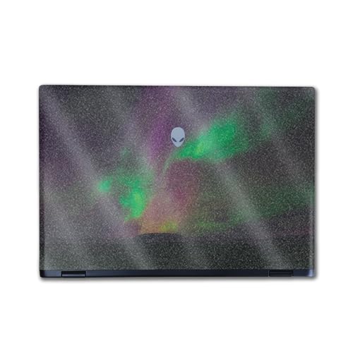 Image of Glossy Glitter Laptop Skin Compatible with Alienware M16 R2 (2024) - Aurora Borealis - Premium 3M Vinyl Protective Wrap Decal Cover - Easy to Apply | Crafted in The USA by MightySkins