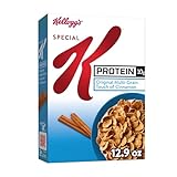 Kellogg's Special K Protein Boîte de céréales protéinées pour petit-déjeuner familial, touche multi-grains originale de cannelle, boîte de 365,7 g