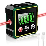 Digitaler Winkelmesser Neigungsmesser mit LCD Display, IP54 Wasserdicht, 0,1° Genauigkeit, 4 seitiger Magnet, Digitale Wasserwaage Winkelmesser Digital für Holzarbeiten, Bau Heimwerker