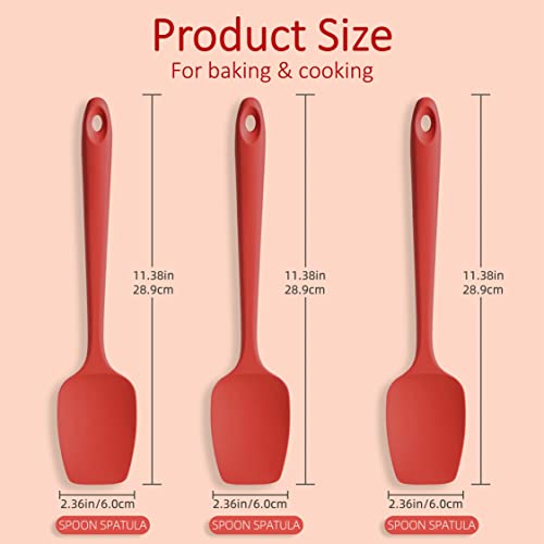 Mt&J Silicone Spoon Spatula Set For Baking And Cooking, 3-Piece (Red) #TOP5