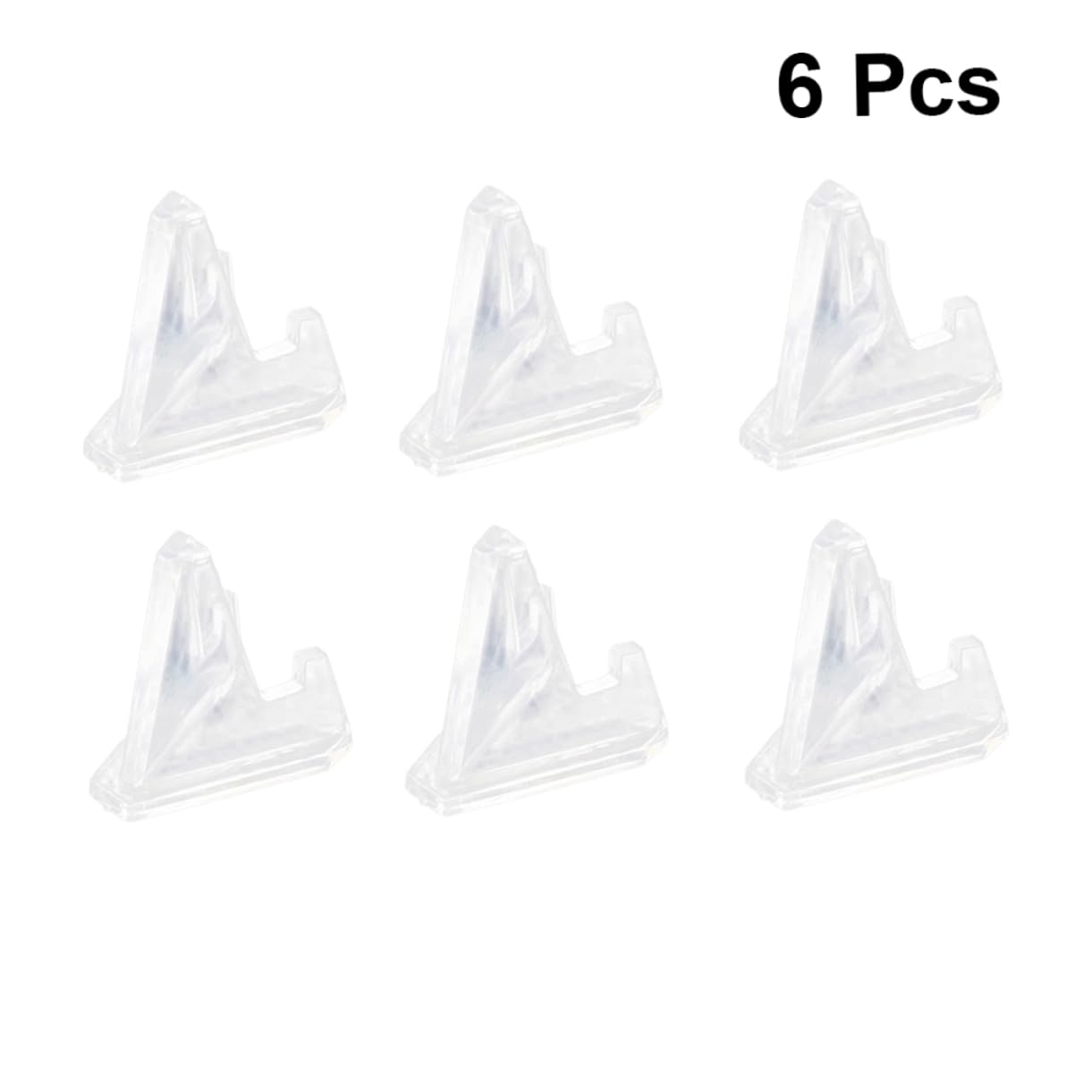 GLEAVI 6PCS Medals Tripod Holder Rack for Coins and Badges Display Stand for Curio Cabinets Shelves and Collectibles Transparent Design