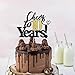YUINYO Cheers to 10 Years Cake Topper 10th Birthday Cake Decorating Supplies - Blessed 10 Years Wedding, Anniversary or Birthday Party Decorations,（Black gold) (Black Gold (10))