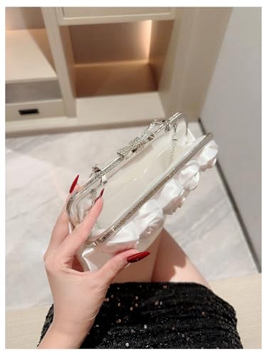 Image of Verdusa Women's Bowknot Evening Bag Ruched Clutch Purse Party Handbag with Chain Strap