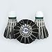 Huamei Black Goose Feather Badminton Shuttlecocks, Stable Flight & Very Good Durability 12-Pack