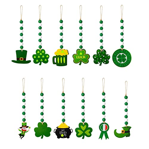 Générique St. Patricks Day Collier Irish Day Collier Party Perle Chaîne Pendentif Suspension Luminaire Industrielle Corde (Green, One Size)