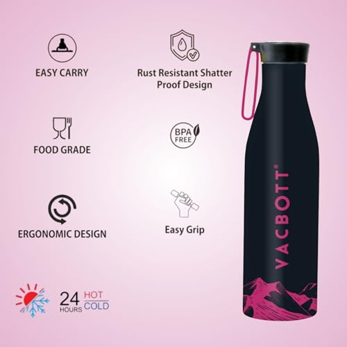Image of Clay Craft VACBOTT Aspen Double Walled18 Hours Hot and 24 Hours Cold Water Bottle Vacuum Insulated Flask Bottle 860 ml|2 Piece Steel Water Bottles for School, Office, Home, Gym, Leakproof
