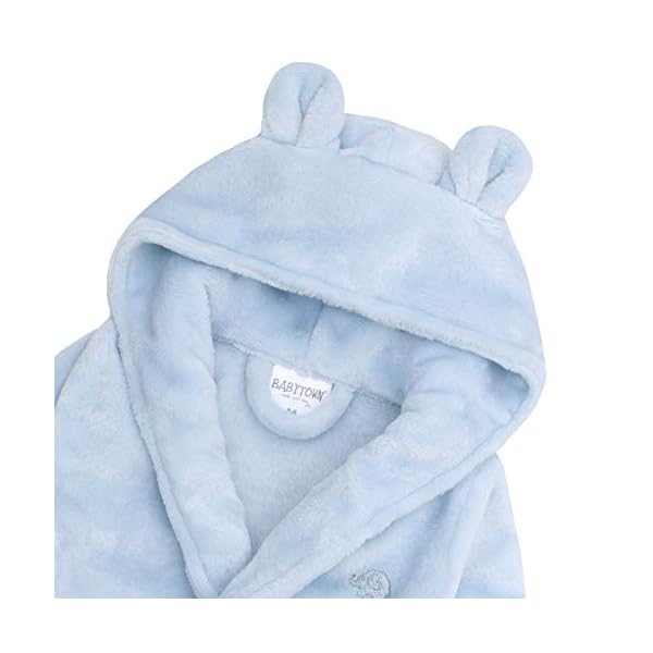 Baby Jungen & Mädchen Unisex Bademantel (Altersstufen 6-24 Monate) Weiches Plüsch Flanell Fleece mit Kapuze Bademantel… – Bild 3