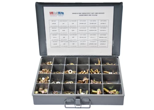 USBOLTKITS 690 Piece Grade 8 FINE Thread Fastener Assortment KIT