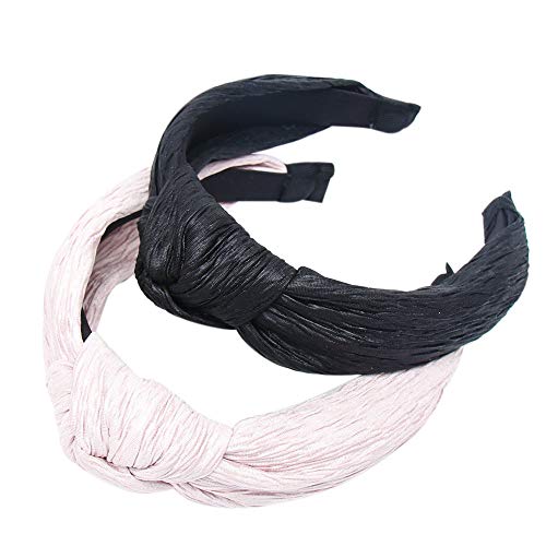 2PCS Knotted Headbands Polyester Solid color Women hair accessory suitable for washing face, out work or other occasion