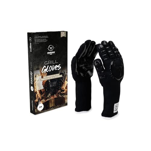 MOESTA-BBQ 19216 - GrillGloves No.1 Größe S/M für Profis - Bis 500°C hitzebeständiger Grill- / Ofen-Handschuh – LFGB